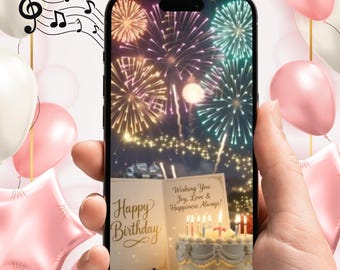 Happy Birthday Greeting Card Video with Music | Animated Birthday Message | Instant Download Gift