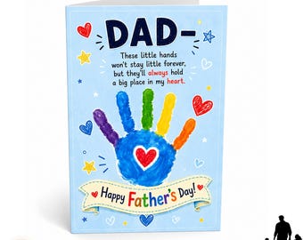 Handprint Father's Day Card Printable | Kids Handprint Keepsake Card for Dad | 5x7 Father's Day Greeting Card | Instant Download PDF