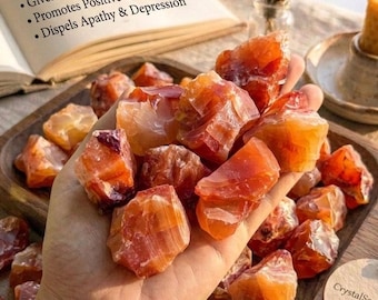 2in Raw Carnelian Crystal Chunk, Natural Rough Creativity Vitality Crystal Specimen, Altar Meditation Decor
