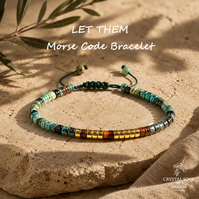 Bracelet à message secret en morse « Laissez-les » | Bijou personnalisé ...