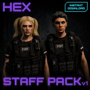 HEX Staff Vest and T-Shirt RP Pack | Owner Staff Support Developer | FiveM | Male & Female | All Frameworks | Instant Download