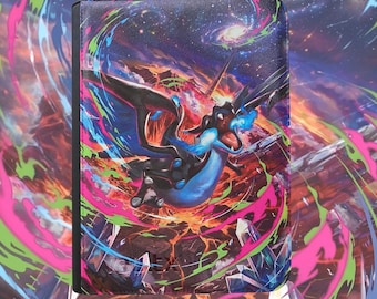 Mega Charizard X Custom UV Printed: Vault X or Toploader Zip Binders