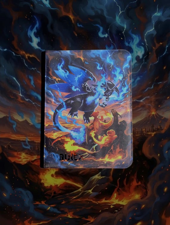 Mega Charizard X SIR - Custom UV printed: Vault X or Toploader Zip Binders