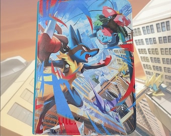 Mega Lucario SIR Custom UV printed: Vault X or Toploader Zip Binders