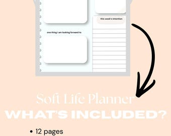 Soft Life planner: esthetische digitale planner voor GoodNotes, weekplanner iPad, minimalistische dagelijkse planner, pdf direct downloaden