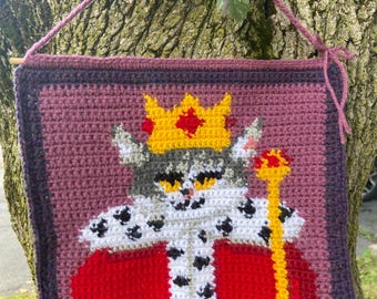 Royal Kitties Tapestry BUNDLE - Customizable King Queen Cat Crochet Pattern (PDF)