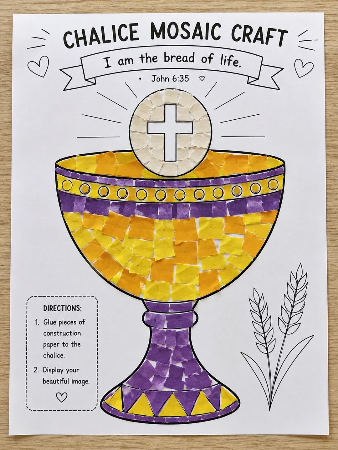 Chalice Mosaic Craft Template - Etsy