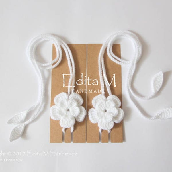 Baby barefoot sandals, crochet baby barefoot sandals, gladiator sandals, flower sandals, white, gift idea, beach wedding, summer, new mum