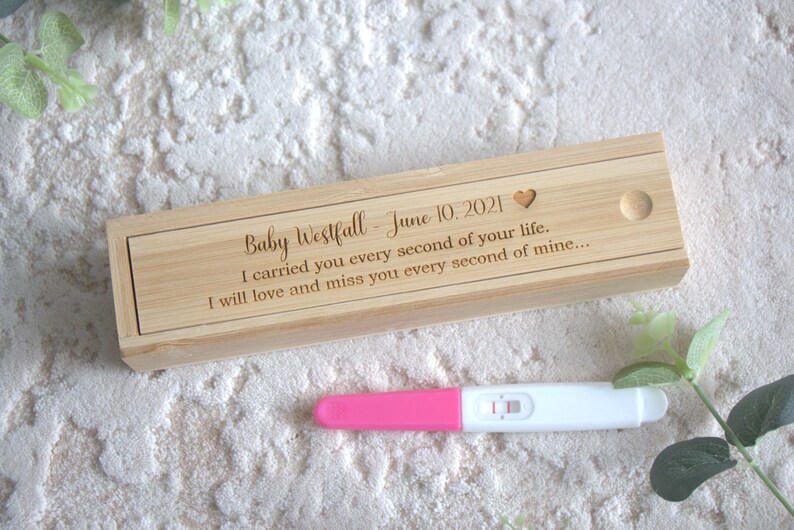 Baby loss keepsake box angel baby baby memorial miscarriage remembrance infant loss engraved pregnancy test box memory personalised image 6