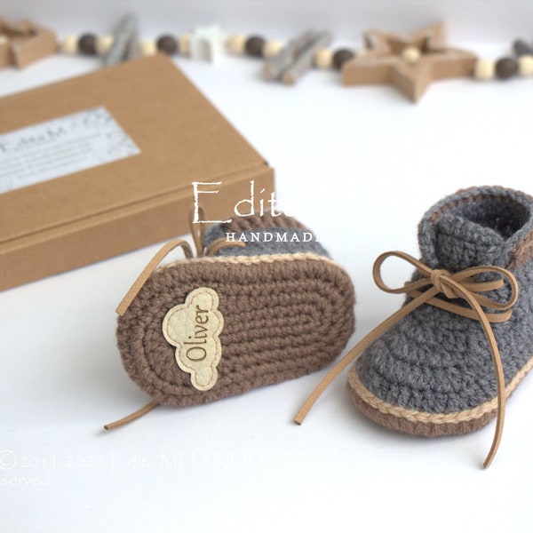 Personalised baby booties baby shoes personalized newborn boots baby boy sneakers unisex baby shoes gift for baby boy baby announcement