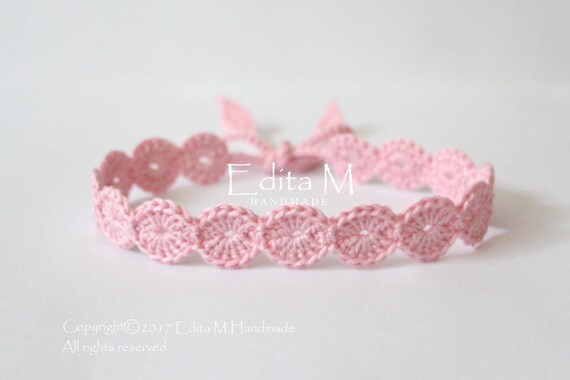 Crochet Baby Tieback Headband Baby Girl Hair Accessory Etsy