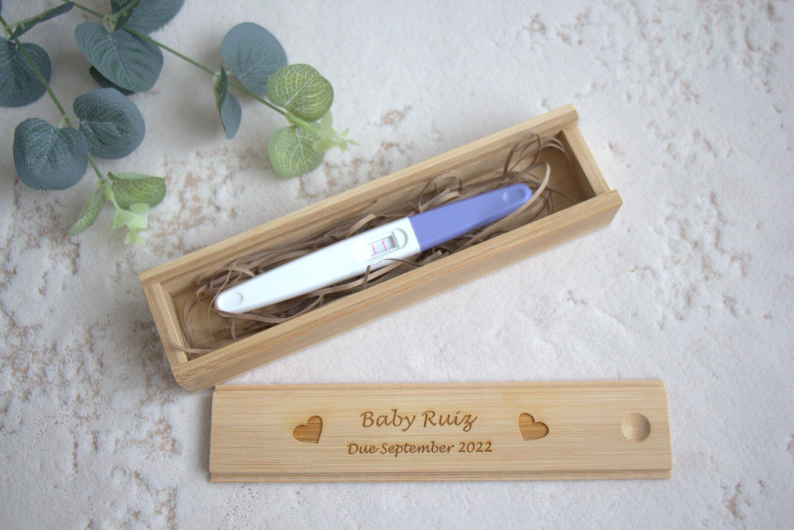 Personalised Pregnancy Announce Box, Baby Announcement, Bamboo ...