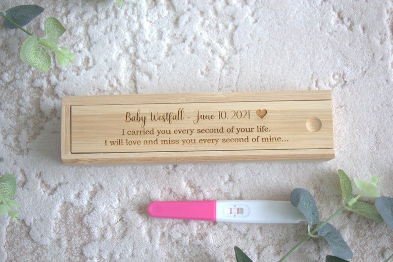 Baby loss keepsake box angel baby baby memorial miscarriage remembrance infant loss engraved pregnancy test box memory personalised image 5