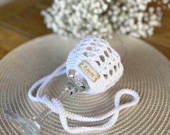 Gehäkelter Weinglashalter, personalisiertes Weinglas Schlüsselband, Brautparty, Brautjungfer Geschenk, Gartenparty.