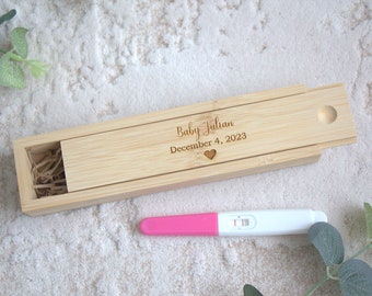 Pregnancy announcement keepsake box pregnancy test personalised personalized engraved memorial angel baby loss miscarriage daddy to be wood