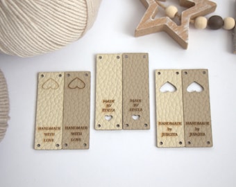 Engraved Eco Leather Labels: Personalized Knitting & Crochet Tags