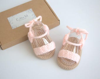 Gehäkelte Babysandalen mit EVA-Schaumstoff Sohleneinsätzen, Gladiator Sandalen, Babyschuhe, Babypartygeschenk, Babyschuhe, 0-3, 3-6, 6-9 Monate