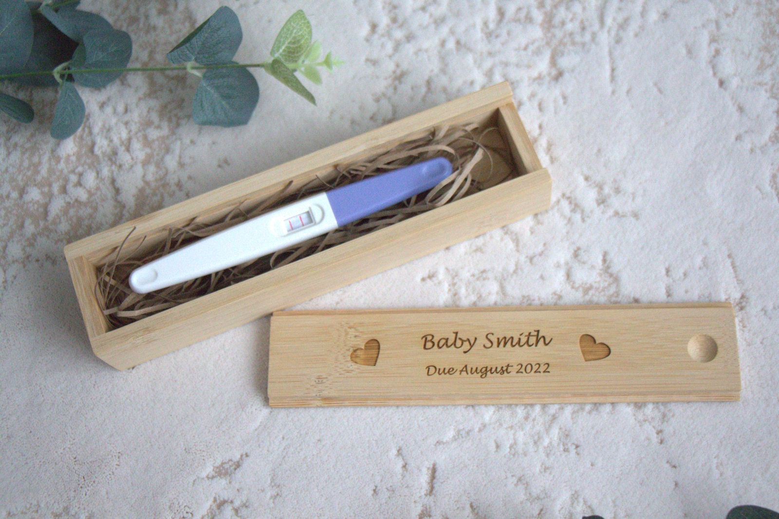 Personalised Pregnancy Announce Box, Baby Announcement, Bamboo ...