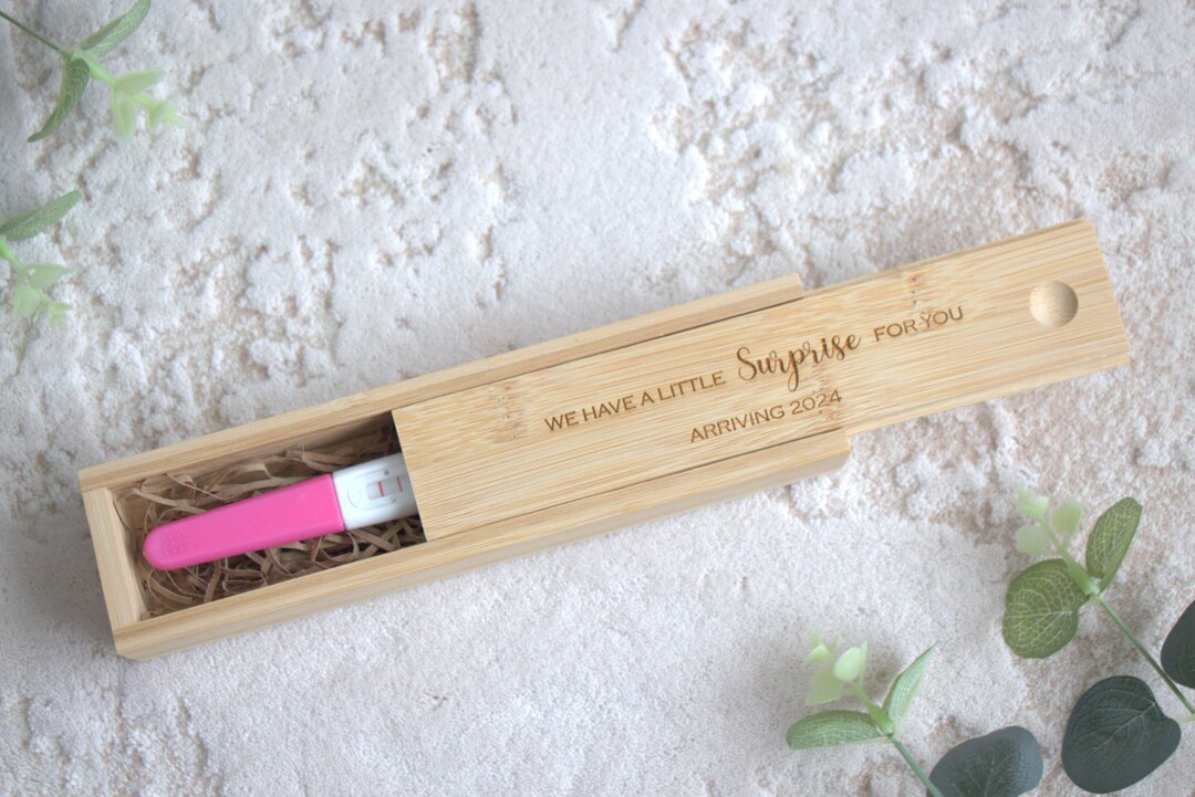 Personalised Pregnancy Announce Box, Baby Announcement, Bamboo ...