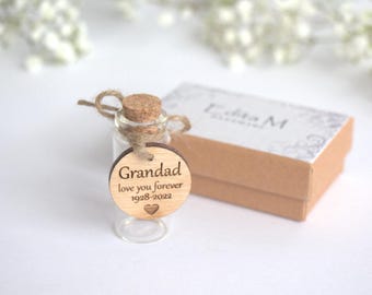 Personalized keepsake glass jar, lock of hair,  memorial gift, customized wooden tag, keepsake bottle, box, loss, ashes