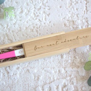 Caja de anuncio de embarazo grabada, caja de prueba de embarazo personalizada, caja de fotos de ecografía personalizada, caja de recuerdo de madera, bebé