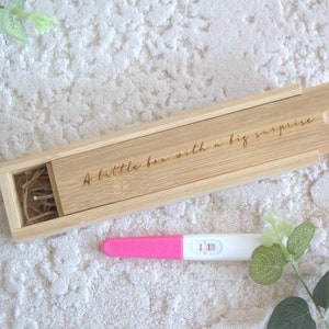 Engraved pregnancy announcement box, personalised pregnancy test box, customized ultrasound scan picture box, wooden keepsake box, baby image 8