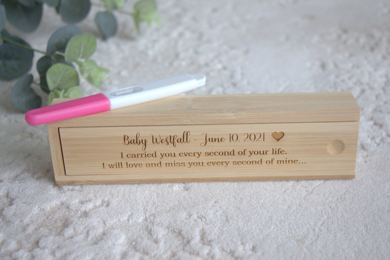 Baby loss keepsake box angel baby baby memorial miscarriage remembrance infant loss engraved pregnancy test box memory personalised image 7