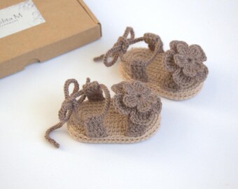 Gehäkelte Babysandalen mit EVA-Schaumstoff Sohleneinsätzen, Baby-Hausschuhe für Mädchen, Baby-Duschegeschenk, Babyschuhe, 0-3, 3-6, 6-9 Monate