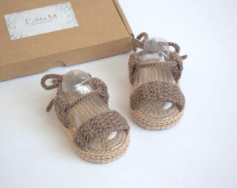 Gehäkelte Babysandalen mit EVA-Schaumstoff Sohleneinsätzen, Baby-Hausschuhe für Mädchen, Baby-Duschegeschenk, Babyschuhe, 0-3, 3-6, 6-9 Monate