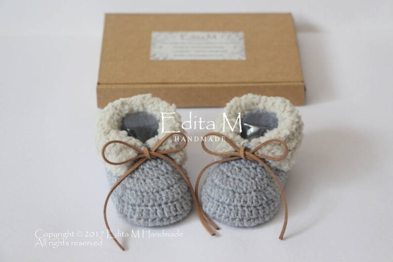 Unisex Baby Booties Unisex Baby Shoes Crochet Fur Shoes Etsy UK