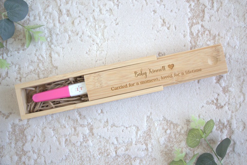 Baby loss keepsake box angel baby baby memorial miscarriage remembrance infant loss engraved pregnancy test box memory personalised image 2