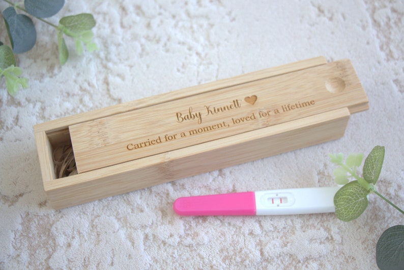 Baby loss keepsake box, angel baby, baby memorial, miscarriage remembrance, infant loss, engraved pregnancy test box, memory, personalised image 6