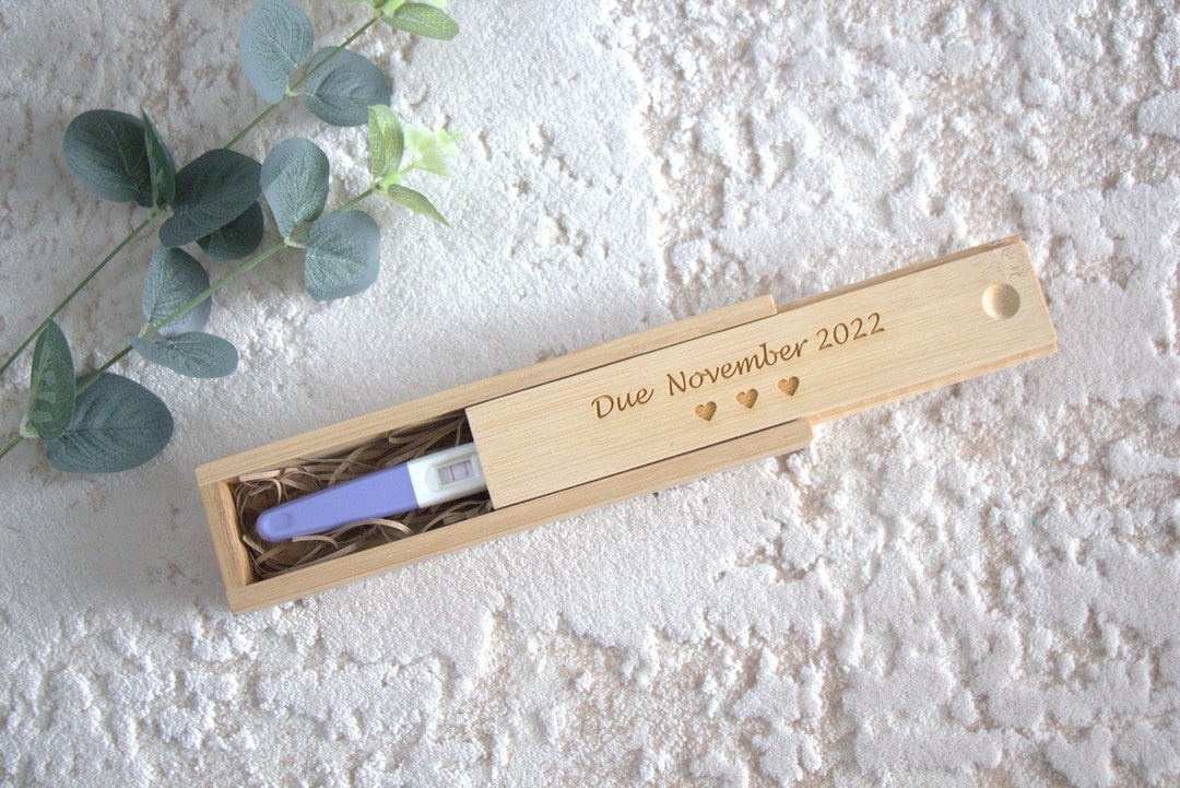 Personalised Pregnancy Announce Box, Baby Announcement, Bamboo ...