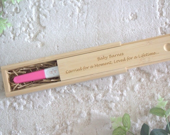 Baby loss keepsake box, angel baby, baby memorial, miscarriage remembrance, infant loss, engraved pregnancy test box, memory, personalised