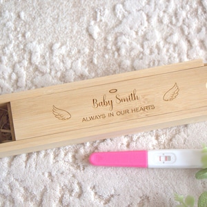 Baby loss keepsake box, angel baby, baby memorial, miscarriage remembrance, infant loss, engraved pregnancy test box, memory, personalised