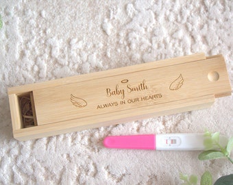 Erinnerungsbox für Babys, Engelbaby, Babygedächtnis, Erinnerung an Fehlgeburt, Säuglingsverlust, gravierter Schwangerschaftstestbox, Erinnerung, personalisiert