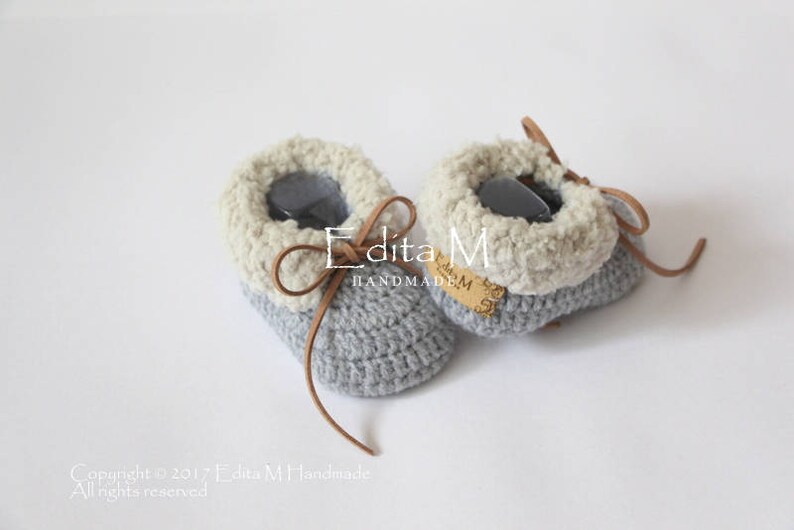 Unisex Baby Booties Unisex Baby Shoes Crochet Fur Shoes Etsy UK