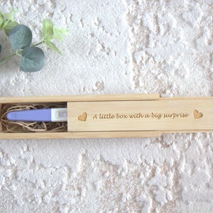 Caixa de anúncio de gravidez gravada, anúncio de bebê, caixa de teste de gravidez personalizada, papai para ser, caixa de lembrança de madeira de bambu