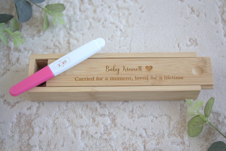 Baby loss keepsake box, angel baby, baby memorial, miscarriage remembrance, infant loss, engraved pregnancy test box, memory, personalised image 7
