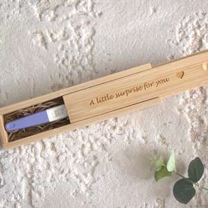 Schwangerschaftsbox Box mit Gravur, Babyankündigung, personalisierter Schwangerschaftstestbox, Daddy to be, Bambus, Erinnerungsbox aus Holz, Erinnerung