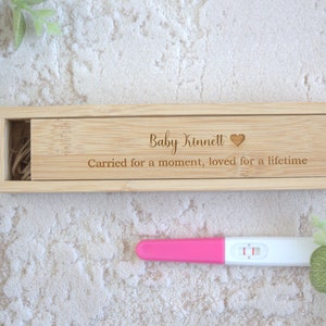 Baby loss keepsake box, angel baby, baby memorial, miscarriage remembrance, infant loss, engraved pregnancy test box, memory, personalised image 5