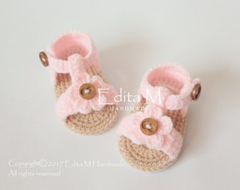 Crochet baby sandals, gladiator sandals, baby girl booties, summer shoes, slippers, flower sandalals, baby shower gift, gift for baby, idea