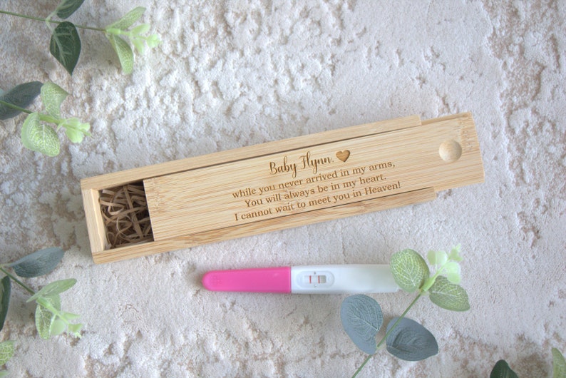 Baby loss keepsake box angel baby baby memorial miscarriage remembrance infant loss engraved pregnancy test box memory personalised image 4