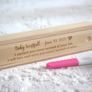 Baby loss keepsake box angel baby baby memorial miscarriage remembrance infant loss engraved pregnancy test box memory personalised image 3
