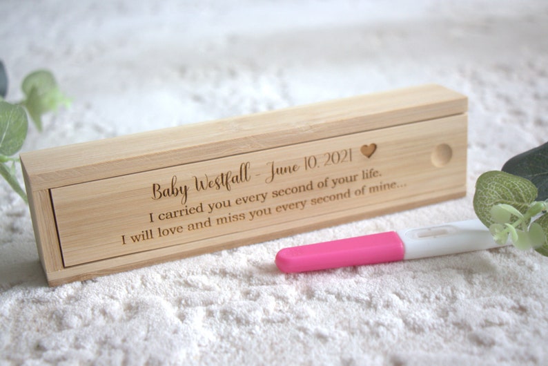 Baby loss keepsake box angel baby baby memorial miscarriage remembrance infant loss engraved pregnancy test box memory personalised image 3