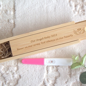 Baby loss keepsake box, angel baby, baby memorial, miscarriage remembrance, infant loss, engraved pregnancy test box, memory, personalised