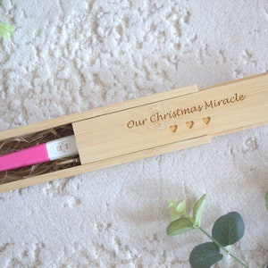 Caixa personalizada para anúncio de gravidez, anúncio de bebê, caixa de bambu para teste de gravidez, presente de Natal, caixa de madeira para guardar lembranças, para o futuro papai.