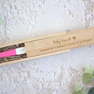 Baby loss keepsake box, angel baby, baby memorial, miscarriage remembrance, infant loss, engraved pregnancy test box, memory, personalised image 2