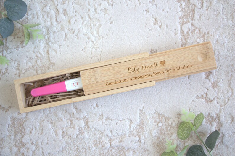 Baby loss keepsake box, angel baby, baby memorial, miscarriage remembrance, infant loss, engraved pregnancy test box, memory, personalised image 2