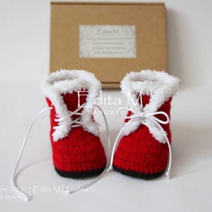 Gehaakte babyslofjes, uniseks babyslofjes, laarzen, 0-3, 3-6, 6-9 maanden, kerstmanlaarzen, kerstmis, cadeau-idee, babyshower, aankondiging